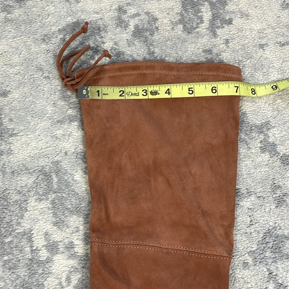 SOLD - New Stuart Weitzman Flareland Suede Over The Knee Boots Tan Sz 8 - Picture 12 of 14